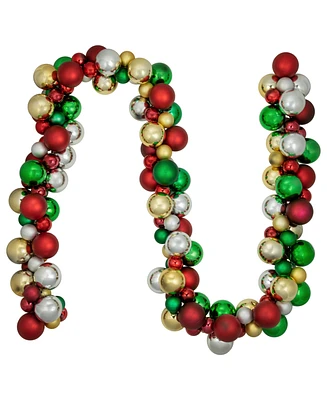 Northlight 6' Traditional Colors 2 - Finish Shatterproof Ball Christmas Garland