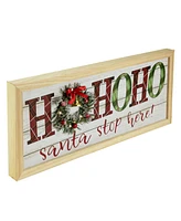 Northlight 19.75" Led Lighted Plaid Wooden Christmas Wall Sign