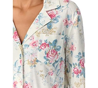 Lauren Ralph Women's Floral Notched-Collar Pajama Set