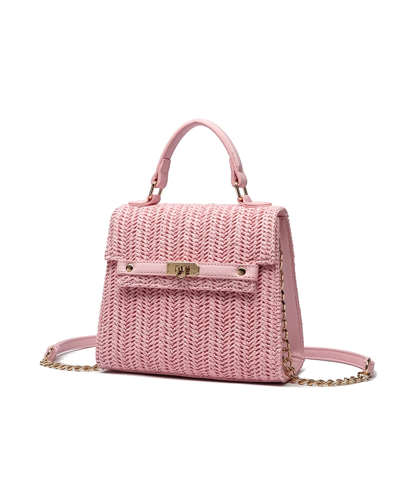 Like Dreams Stella Pastel Straw Crossbody Bag