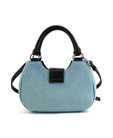 Like Dreams Denim Plush Y2K Top Handle Crossbody Bag