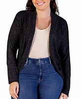 24seven Comfort Apparel Plus Open Front Long Bolero Cardigan Sweater