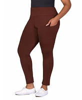 24seven Comfort Apparel Plus Ankle Leggings with Side Pocket