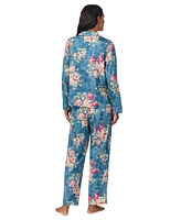 Lauren Ralph Women's Floral Notched-Collar Pajama Set