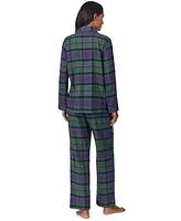 Lauren Ralph Women's Plaid Notched-Collar Pajama Set