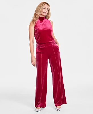 I.n.c. International Concepts Women's High-Rise Velvet Wide-Leg Pants, Created for Macy's