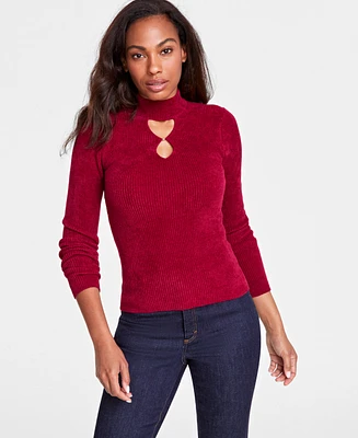 I.n.c. International Concepts Women's Chenille Ribbed Cutout Sweater, Created for Macy's