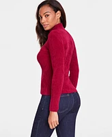 I.n.c. International Concepts Women's Chenille Ribbed Cutout Sweater, Created for Macy's