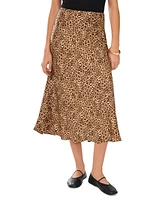 1.state Women's Cheetah-Print Satin Midi Skirt