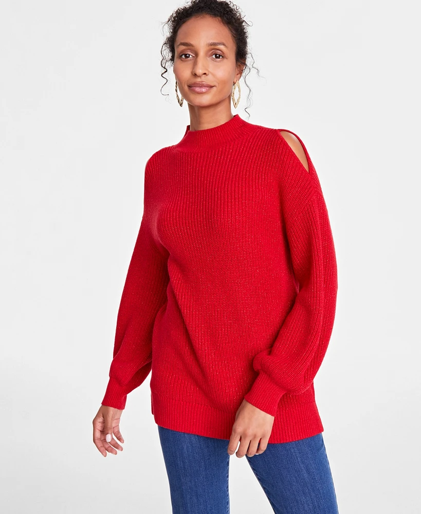 I.n.c. International Concepts Women's Cold-Shoulder Sweater, Created for Macy's