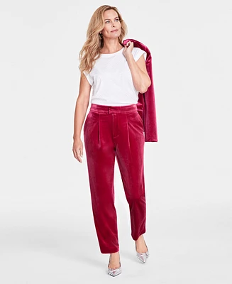 I.n.c. International Concepts Women's Velvet High-Rise Pants, Regular & Petite, Created for Macy's