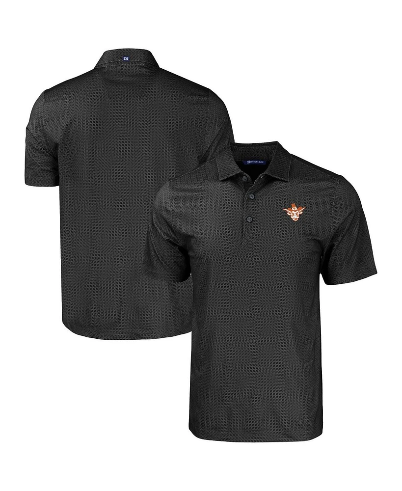 Cutter & Buck Men's Texas Longhorns Pike Eco Tonal Geo Print Stretch Polo