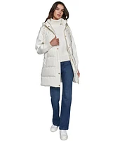 Karl Lagerfeld Paris Women's Embellished Hooded Puffer Coat