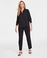 I.n.c. International Concepts Women's Rhinestone Button-Front Blouse, Created for Macy's
