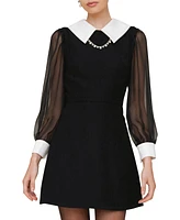 Avec Les Filles Women's Collared Contrast-Sleeve Dress