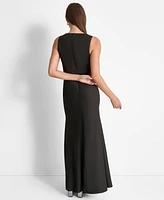 Dkny Women's Cowlneck Sleeveless Gown