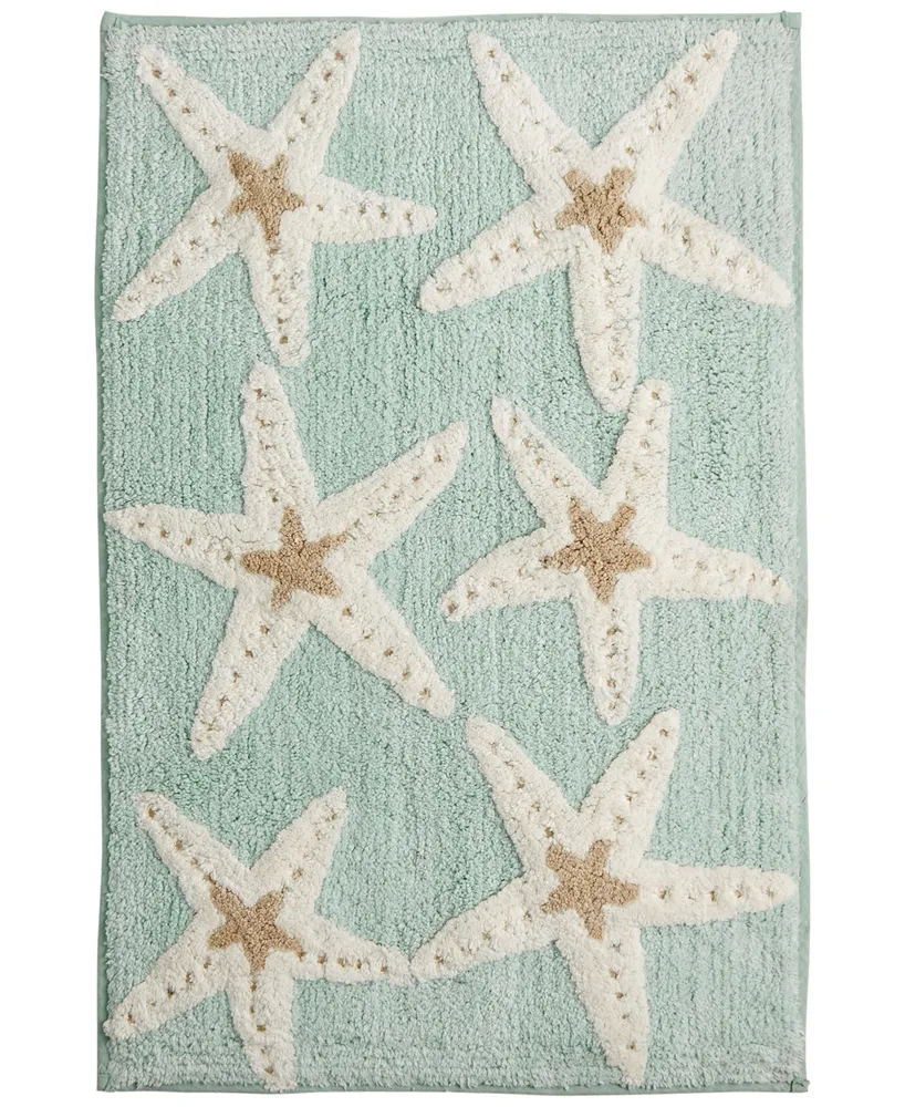 Avanti Sequin Shells Beachy Cotton Bath Rug, 20" x 30"