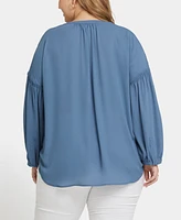 Nydj Plus Paulina Peasant Blouse