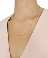 20" Two-Tone Open Curb Link Chain Necklace (3-1/6mm) in Solid 14k Gold & White Gold - Two