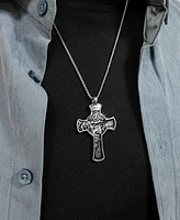 Rhona Sutton Silver Jesus Cross Stainless Steel Pendant Necklace