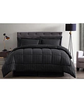 Kate Aurora All Season Hotel Dobby Stripe 8 PieceBed a Bag Comforter & Sheets Set , Burgundy - Queen