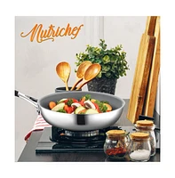 NutriChef Kitchenware Pots & Pans Set - Clad Kitchen Cookware