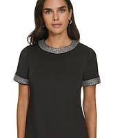 Calvin Klein Women's Embellished Short-Sleeve Dress