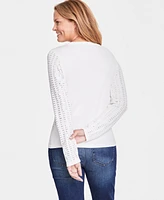 I.n.c. International Concepts Women's Embellished Long-Sleeve Top, Created for Macy's