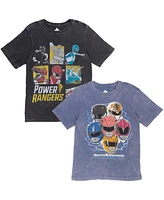 Power Rangers Boys Pink Ranger Yellow Ranger Red Ranger 2 Pack T-Shirts to