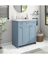 Slickblue Modern 30-Inch Bathroom Vanity Cabinet with Sleek Design and Efficient Storage