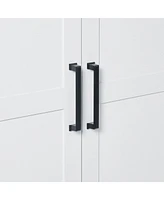 Slickblue Tall White Bathroom Storage Cabinet – Mdf with Two Doors, One Drawer, and Adjustable Shelf