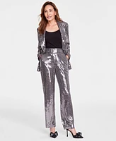 I.n.c. International Concepts Women's Sequin Straight-Leg Pants, Regular & Petite, Created for Macy's