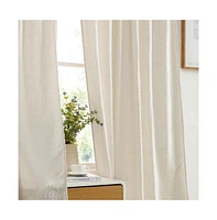 Hlc.me Easton Jacquard Slub Texture - Privacy Curtains with Back Tab Rod Pocket Lightweight Window Curtains Panels