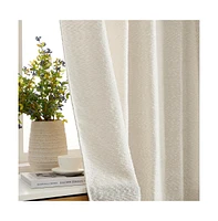 Hlc.me Easton Jacquard Slub Texture - Privacy Curtains with Back Tab Rod Pocket Lightweight Window Curtains Panels