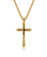 Rhona Sutton Gold Biblical Cross Stainless Steel Pendant Necklace