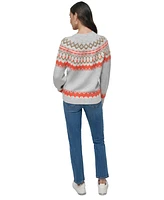 Dkny Jeans Women's Fair Isle Crewneck Raglan Sweater