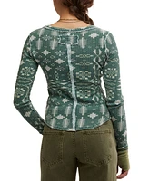 Free People Women's Pretty Little Printed Cotton Thermal Top