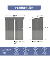 Mondawe Grey 53FT Outdoor Storage Shed