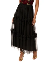 Adrianna Papell Petite Off-The-Shoulder Tulle-Skirt Dress