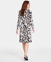 I.n.c. International Concepts Women's Printed Long-Sleeve Wrap Dress, Created for Macy's