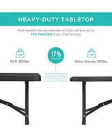 Best Choice Products 8ft Plastic Folding Table, Indoor Outdoor Heavy Duty Portable w/ Handle, Lock for Picnic