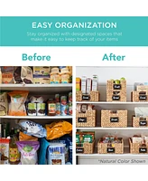 Best Choice Products Set of 4 16x12in Woven Water Hyacinth Pantry Baskets w/ Chalkboard Label, Chalk Marker