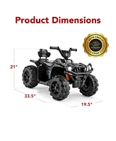 Best Choice Products 12V Kids Ride-On Atv Quad w/ Bluetooth, 2.4mph Max, Treaded Tires, Led Lights, Radio