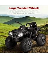 Best Choice Products 12V Kids Ride-On Atv Quad w/ Bluetooth, 3.7mph Max, Treaded Tires, Led Lights, Radio
