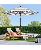 Best Choice Products 10ft Solar Led Lighted Striped Patio Umbrella w/ Crank, Tilt, Push Button, 6 Ribs