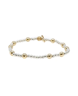 Bowood Lane Non-Tarnishing Sterling Silver and Gold Filled Ball Stretch Bracelet