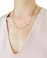 20" Two-Tone Open Curb Link Chain Necklace (3-5/8mm) in Solid 14k Gold & White Gold - Two