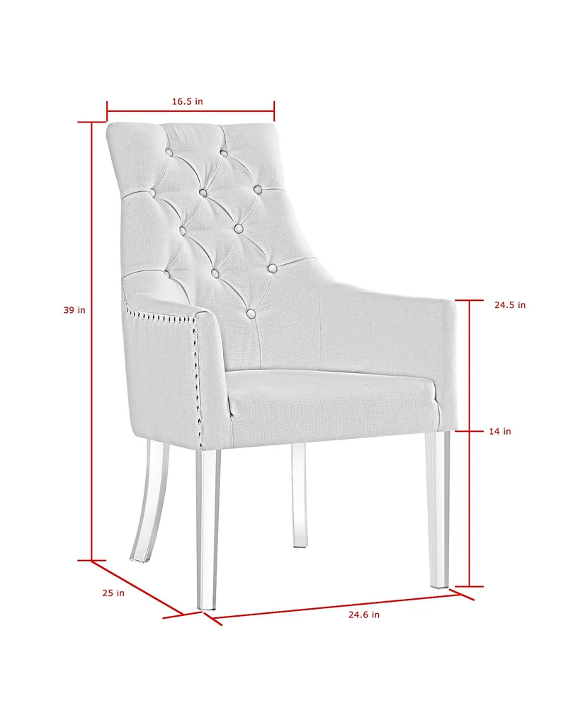 Inspired Home Winona Pu Leather Acrylic Leg Dining Chair Set of 2