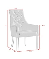 Inspired Home Winona Pu Leather Acrylic Leg Dining Chair Set of 2