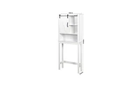 Slickblue Over-the-Toilet Storage Cabinet Space-Saving Bathroom Organizer with Adjustable Shelves & Barn Door